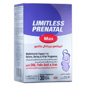 LIMITLESS PRENATAL MAX MULTIVITAMIN FOR BEFORE, DURING & AFTER PREGNANCY — DIETARY SUPPLEMENT 30 CAPSULES